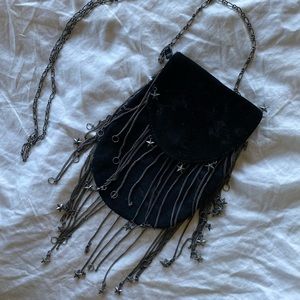 FREE PEOPLE - black vintage festival mini bag